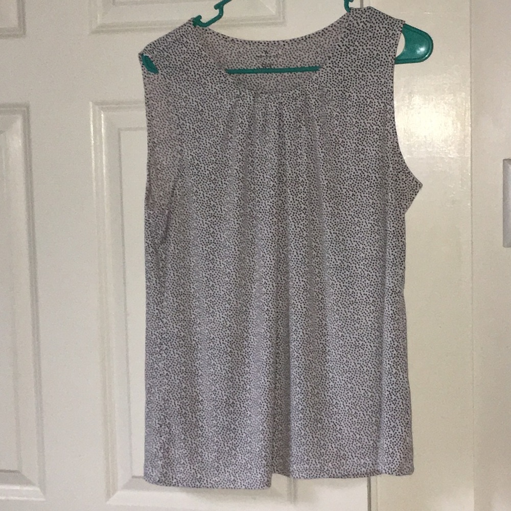 White with black pooka dots blouse